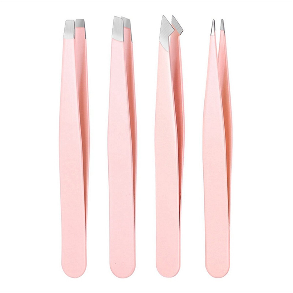 2 Sets of Eyebrow Clip Sets Tweezers Eyebrow Clip Set Pink
