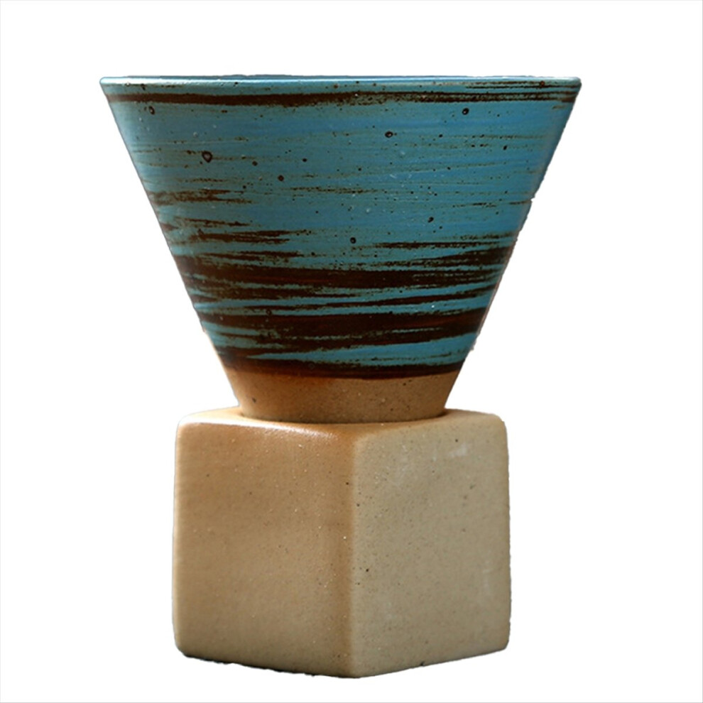 Ceramic Coffee Cup - Rough Pottery Tea Cup, Latte Art Porcelain Mug B