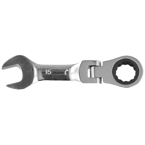 Short Handle Ratchet Wrench with Movable Head,Hardware Tool, 15mm 2