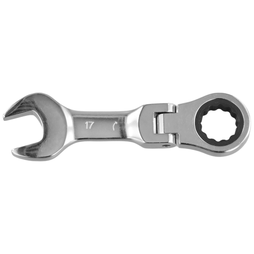 Short Handle Ratchet Wrench with Movable Head,Hardware Tool, 17mm 2