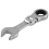 Short Handle Ratchet Wrench with Movable Head,Hardware Tool, 17mm 2