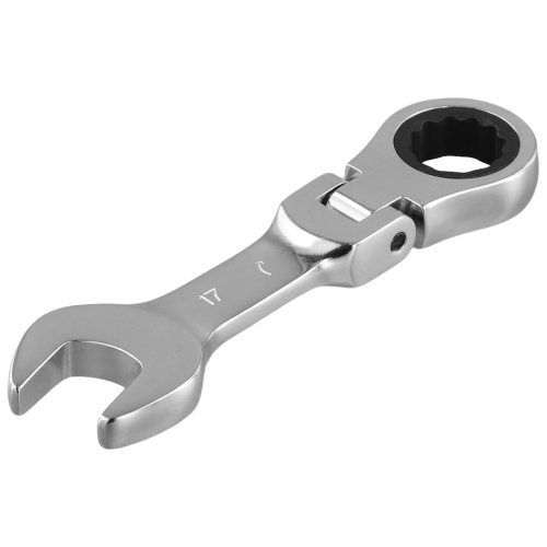 Short Handle Ratchet Wrench with Movable Head,Hardware Tool, 17mm 1