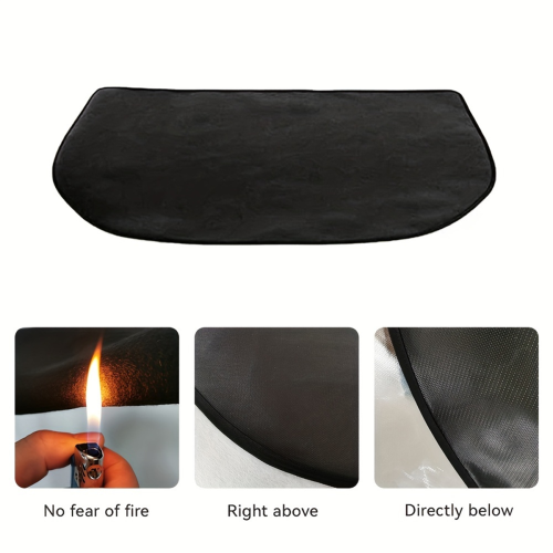 Semicircular Fireplace Fireproof Mat Fireplace Flame Retardant Mat 2