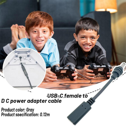 For Mini USB-C Female to D C Power Adapter Cable 1