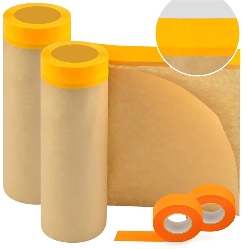 Pre-Taped Masking Paper, Automotive Paint Masking Paper 4854173703970