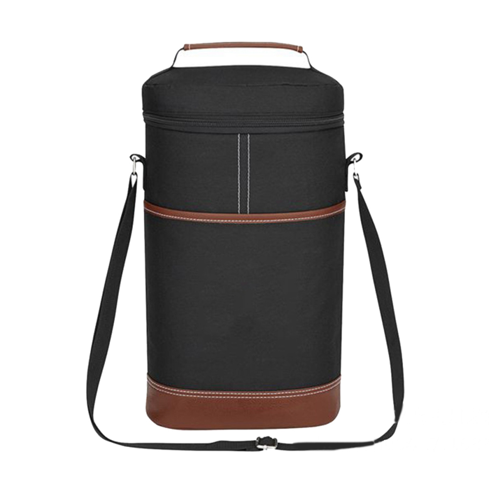 2 Bottle Wine Bag Wine Carrier Tote Bag, Black 4854173700108