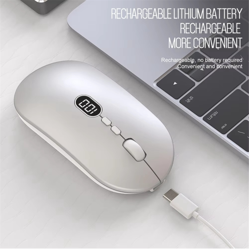 Wireless Computer Mouse with Battery Level Visible Rechargeable B 1