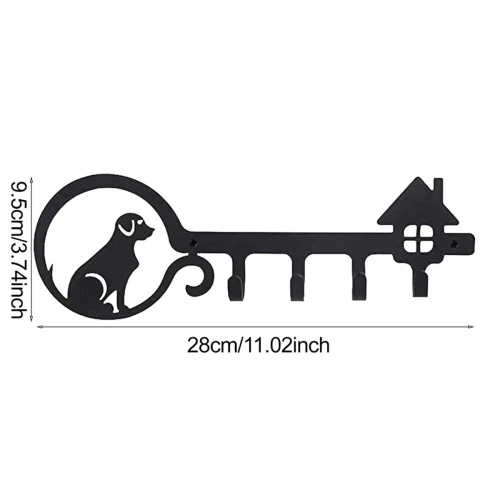 Key Holder 4 Hooks Entryway Key Organizer Black Wall Mounted Key 1