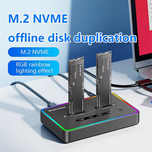 Dual-Bay M.2 NVME SSD Docking Station EU Plug 1