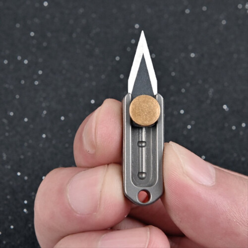 Pure Titanium Mini Push Knife Titanium Alloy Edc Keychain 1