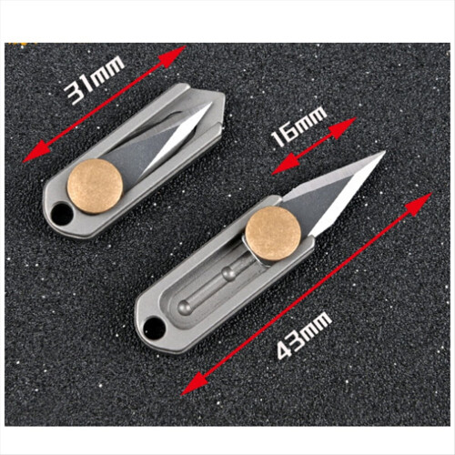 Pure Titanium Mini Push Knife Titanium Alloy Edc Keychain 2