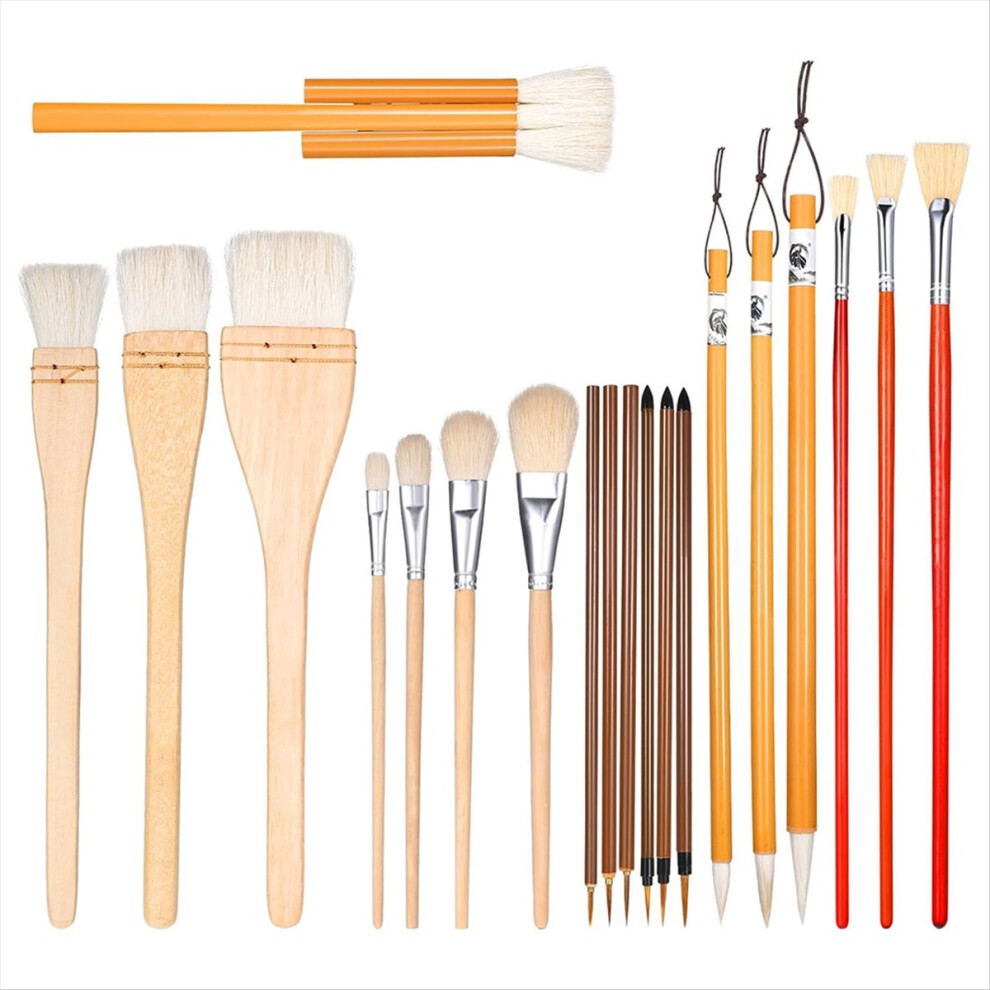 20 Pcs Glaze Brushes For Pottery,Wool Bristle Art Paintbrushes 4854173725101