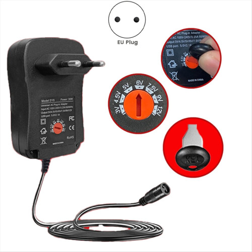 7.5V 9V 12V 2A/2.5A Adapter Adjustable Power Adapters EU Plug 2