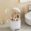 360-Degree Rotating Makeup Brush Holder with Dustproof Lid, White 4