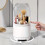 360-Degree Rotating Makeup Brush Holder with Dustproof Lid, White 7