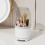 360-Degree Rotating Makeup Brush Holder with Dustproof Lid, White 3