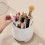 360-Degree Rotating Makeup Brush Holder with Dustproof Lid, White 5