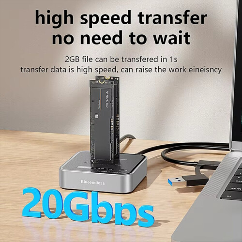 Dual-Bay M.2 NVME SSD Clone M.2 NVme SSD Reader (EU) 2