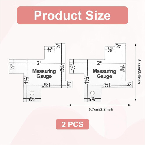 2Pcs Acrylic Sewing Gauge Seam Guide Ruler, Mini Sewing Ruler 1