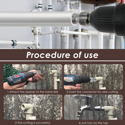 PVC Pipe Threader Kit,PVC Pipe Thread Maker Tool with 3 Dies 2