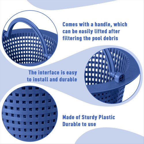 2Pcs Pool Skimmer Basket with Handle for Swimming Pools Cleaning,E 1