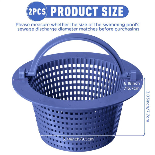 2Pcs Pool Skimmer Basket with Handle for Swimming Pools Cleaning,E 2