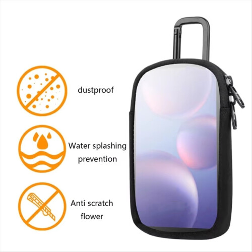 MP3/MP4 Portable Storage Bag with Buckle with Clear Window Pink 2