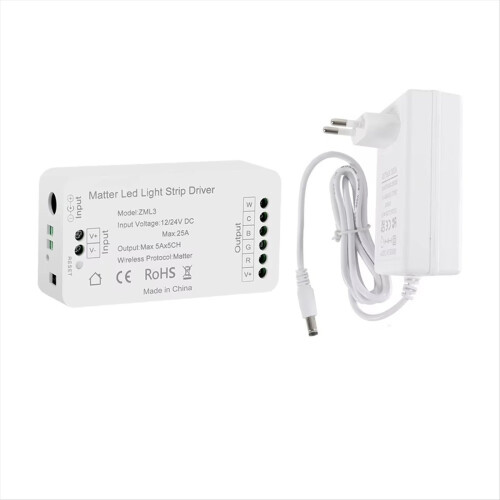 Matter over WiFi LED Strip Light Controller RGBCW Smart Led EU Plug