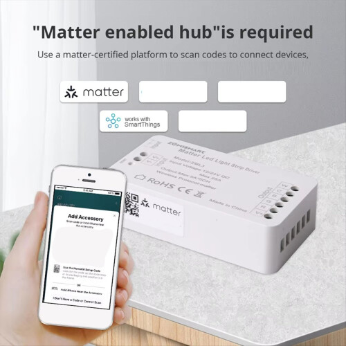 Matter over WiFi LED Strip Light Controller RGBCW Smart Led EU Plug 2