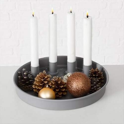 Round Tray with 4 Magnetic Candle Stand 2