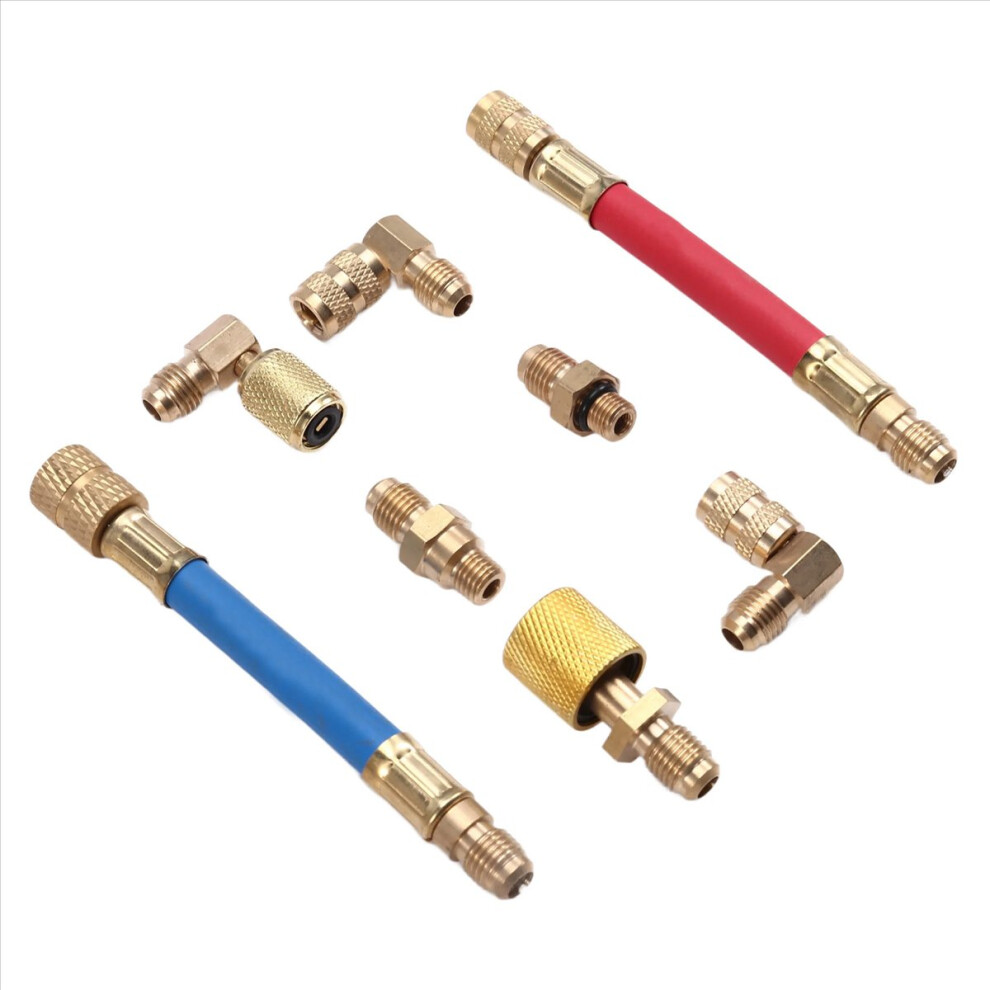 8Pcs Car Air Conditioner Refrigeration R134a R12 Converting Adapter 4853719388701