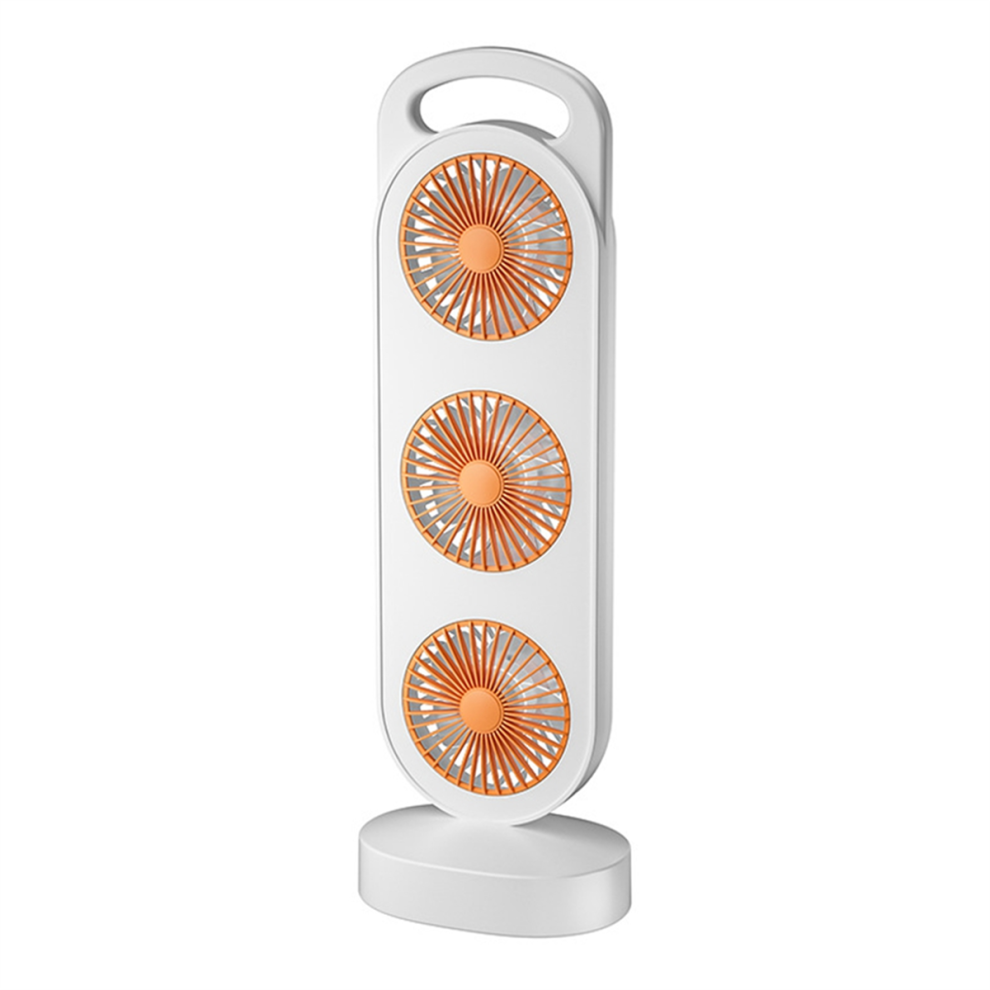 Triple Turbine Design Fan USB Charging Desktop Fan White & Orange-image-OPC-PMGG5K8-NEW