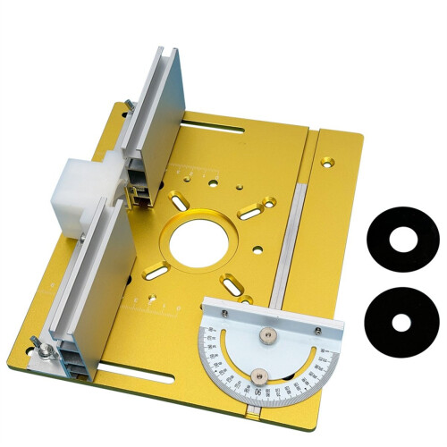 Router Lift System and Aluminum Router Table Insert Plate Gold 1