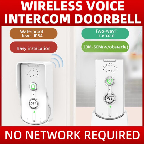 1000M Wireless Audio Door Intercom Black 1