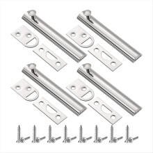 4 set Slide Bolt Latch Lock Silver