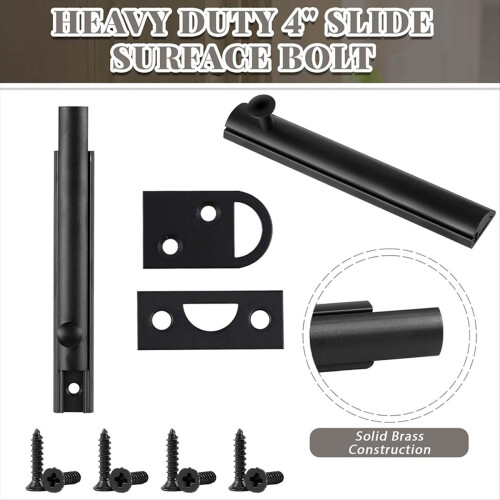 4 set Slide Bolt Latch Lock Black 1