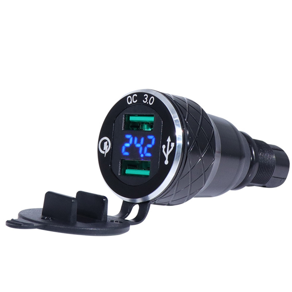 Motorcycle Dual Usb Charger Din Hella Socket For Bmw Eu Plug Black 4712767618515