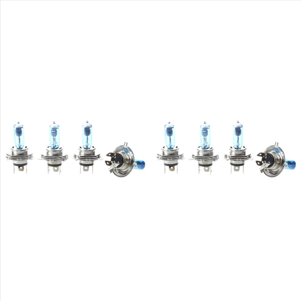 4 Lampade Lampadine Auto H4 Alogene 100W Luce Bianca 12V 4712767624707