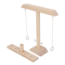Wooden Hook and Ring Toss Game for Adults & Kids, Household Indoor