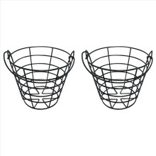 Stainless Metal Golf Basket Golf Ball Container Holds 50 Balls-Black