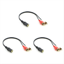 2 Male to Female 3.5mm Jack Aux Stereo Audio Cable