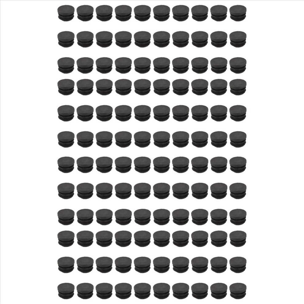 Round Table Chair Leg Tube Pipe Insert End Cap 19Mm Dia 30Pcs Black 4712767626725
