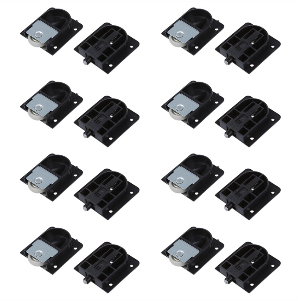 Wardrobe Black Plastic Plate 25Mm Dia Wheel Sliding Door Roller 4712767602095