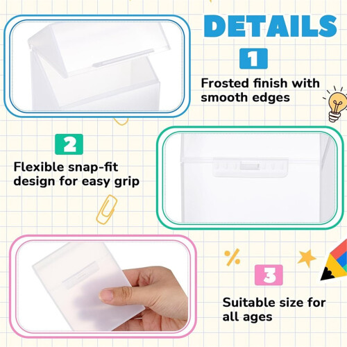 4 Pcs Plastic Clear Crayon Box Bulk Holds 24 Crayons Boxes 2