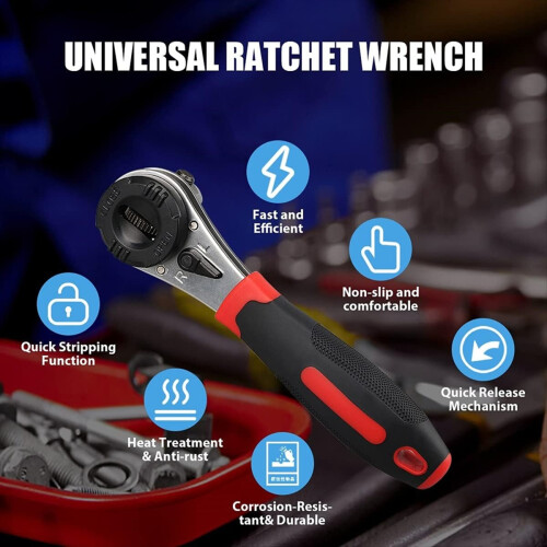 Multifunctional Ratchet Wrench Adjustable 6-22mm Screw Universal 1