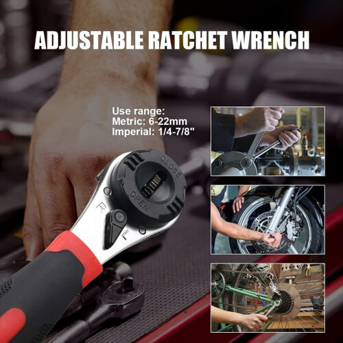 Multifunctional Ratchet Wrench Adjustable 6-22mm Screw Universal 2