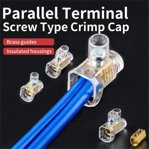 50Pcs PC Terminal Block 2 Ways Transparent Pure Copper Closed B 1