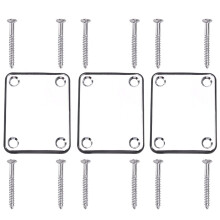 3PCS Steel Rectangle Neck Plate for Guitar