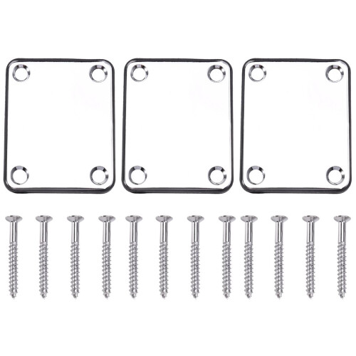 3PCS Steel Rectangle Neck Plate for Guitar 2