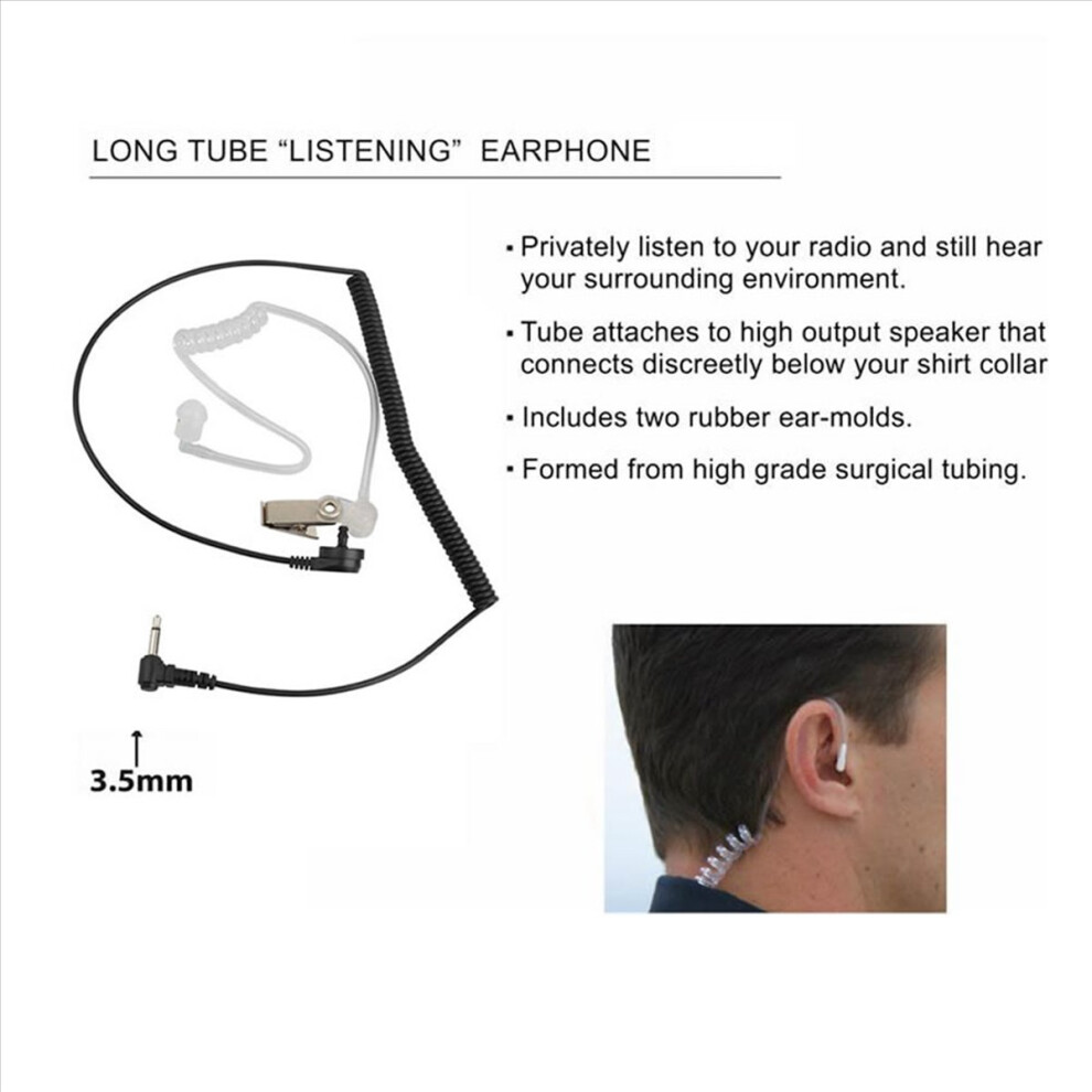 3.5Mm Acoustic Tube Earpiece For Apx7000 Headset Earphone Black/White 4712767661818
